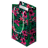 Petit Sac Cadeau Caricature abstraite sans couture joli fleurs vert (Devant Angle)