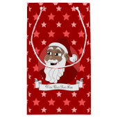 Petit Sac Cadeau Caricature du Père Noël noir (Dos)