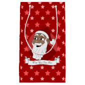 Petit Sac Cadeau Caricature du Père Noël noir (Devant)