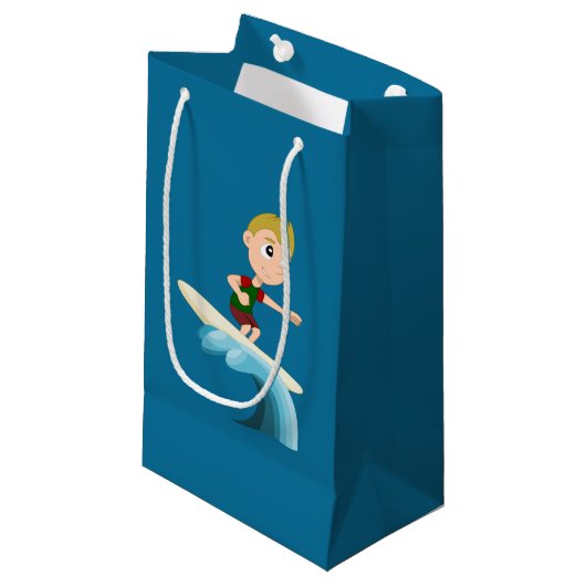 Petit Sac Cadeau Caricature pour enfants surfeurs (Devant Angle)