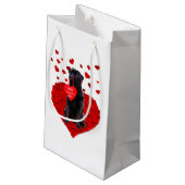 Petit Sac Cadeau Carlin noir mignon souhaitant Heureuse Sainte-Vale (Dos Angle)