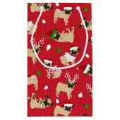 Petit Sac Cadeau Carlins de Noël Rouge (Dos)