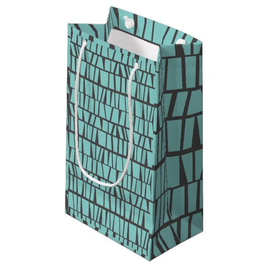 Petit Sac Cadeau Carreaux bleus (Devant Angle)