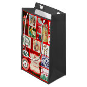 Petit Sac Cadeau Carrés de l'illustration de Noël (Devant Angle)