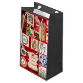Petit Sac Cadeau Carrés de l'illustration de Noël (Dos Angle)