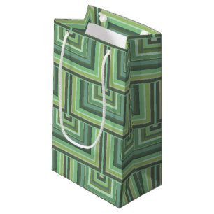 Petit Sac Cadeau Carrés écailles vert olive motif
