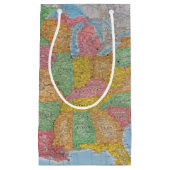 Petit Sac Cadeau Carte 3 des Etats-Unis (Devant)