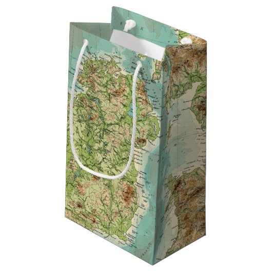 Petit Sac Cadeau Carte bathyorographical d'îles britanniques (Dos Angle)