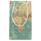 Petit Sac Cadeau Carte bathyorographical du monde (Devant)