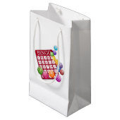 Petit Sac Cadeau Carte BINGO avec boules BINGO (Devant Angle)