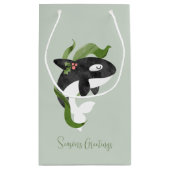 Petit Sac Cadeau Carte de Noël Orca (Dos)