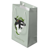 Petit Sac Cadeau Carte de Noël Orca (Dos Angle)