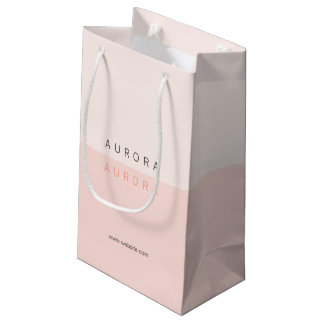 Petit Sac Cadeau Carte de visite minimaliste rose bicolore