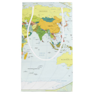 Petit Sac Cadeau Carte du Monde Atlas Politique Poster : Décoration
