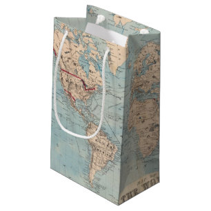 Petit Sac Cadeau Carte du monde sur la projection de Mercator