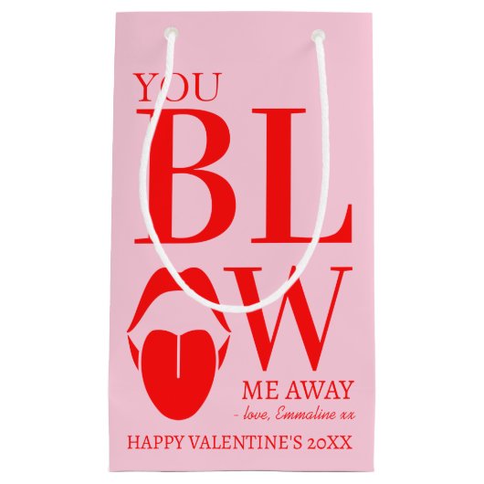 Petit Sac Cadeau Carte Jour des Valentines Rouge Rose (Devant)