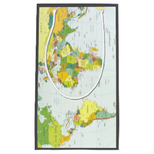 Petit Sac Cadeau Carte mondiale Globe Pays Atlas