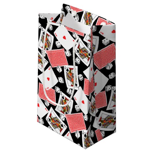 Petit Sac Cadeau Cartes et dés (Devant Angle)