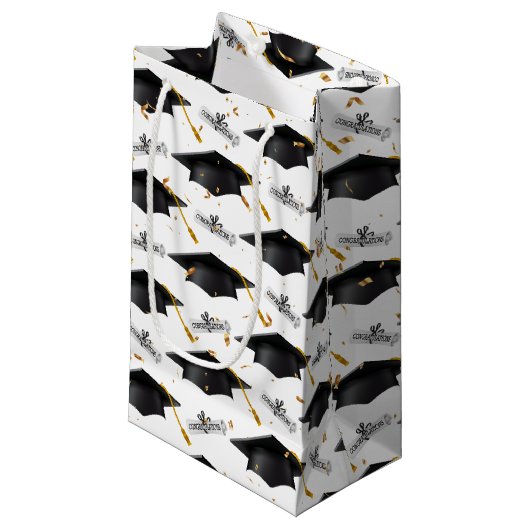 Petit Sac Cadeau Cartes noires de diplôme (Devant Angle)