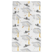 Petit Sac Cadeau Casquettes blanches avec diplômes (Devant)