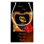 Petit Sac Cadeau Ce que Dieu a mis ensemble Mariage (or et noir) (Dos)