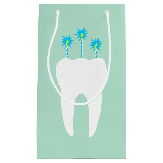 Petit Sac Cadeau Célébration d'une dent aux bougies (Devant)