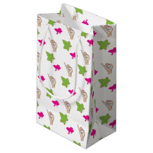 Petit Sac Cadeau Célébrations assez roses et vertes