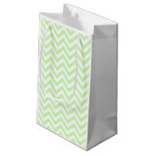 Petit Sac Cadeau Celery Green, White Large Chevron Zig Zag (Dos Angle)