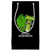 Petit Sac Cadeau Celerybrate de laitue Funny Veggie Pun Dark BG (Devant)