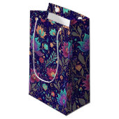 Petit Sac Cadeau Celestial Midnight Floral Pattern with Moon (Devant Angle)