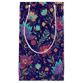 Petit Sac Cadeau Celestial Midnight Floral Pattern with Moon (Devant)