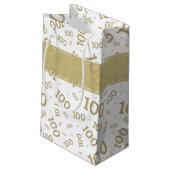 Petit Sac Cadeau Centenarian 100th Gold Random Number Motif (Dos Angle)