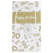 Petit Sac Cadeau Centenarian 100th Gold Random Number Motif (Devant)