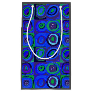 Petit Sac Cadeau Cercle Carré Kandinsky Farbstudie Blue Quadrate