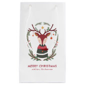 Petit Sac Cadeau Cerf de Fête (Devant)