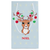 Petit Sac Cadeau Cerf de Noël (Dos)