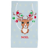 Petit Sac Cadeau Cerf de Noël (Devant)