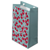Petit Sac Cadeau Cerise d'hiver. (Dos Angle)