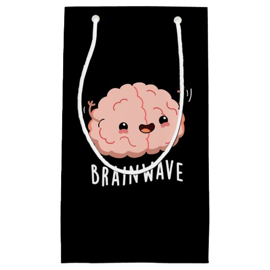 Petit Sac Cadeau Cerveau Wave drôle Anatomie Pun Dark BG (Devant)