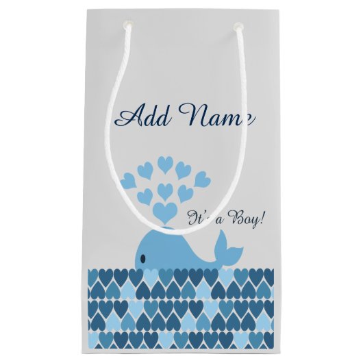 Petit Sac Cadeau C'est un garçon ! Baleine mignonne (Devant)