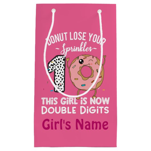 Petit Sac Cadeau Cette fille est maintenant double chiffres 10e ann (Devant)