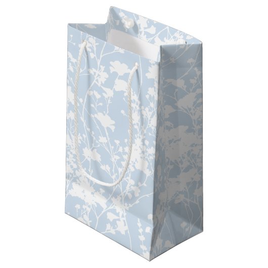 Petit Sac Cadeau Champ floral (Bleu poudre) (Devant Angle)