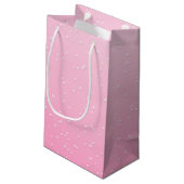Petit Sac Cadeau Champagne rose avec de minuscules bulles (Dos Angle)