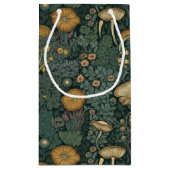 Petit Sac Cadeau Champignons botaniques rustiques et motifs floraux (Dos)