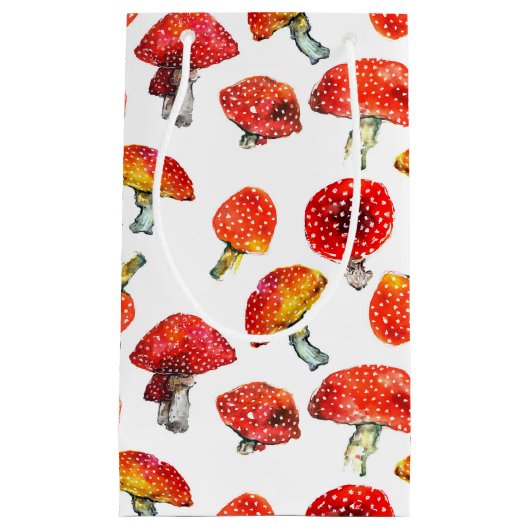 Petit Sac Cadeau Champignons d'aquarelle motif de chute (Devant)