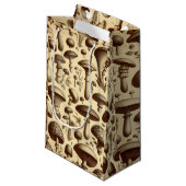 Petit Sac Cadeau Champignons Monochromes (Devant Angle)