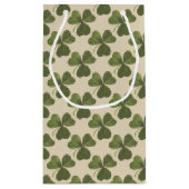 Petit Sac Cadeau Chanceux vous texte de coutume de shamrock de vert (Dos)