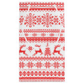 Petit Sac Cadeau Chandail de Noël rouge brun motif monogramme (Dos)