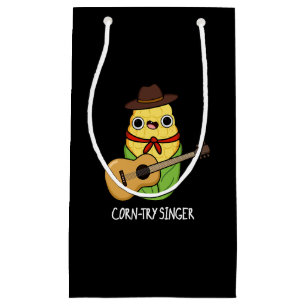 Petit Sac Cadeau Chanteur de corne Funny Corn Pun Dark BG