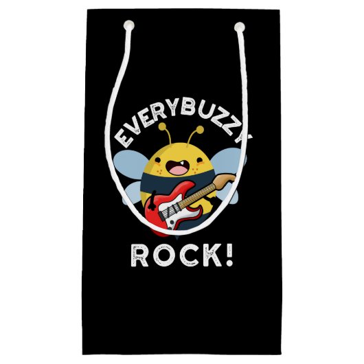 Petit Sac Cadeau Chaque Rock Buzzy Funny Musique Bee Pun Dark BG (Devant)